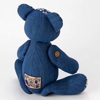 【未使用】武州 藍染 小島屋 テディベア ぬいぐるみ コースター Amazon.co.jp: 小島屋藍染めベア・あいくま剣道素材の刺子織／紺